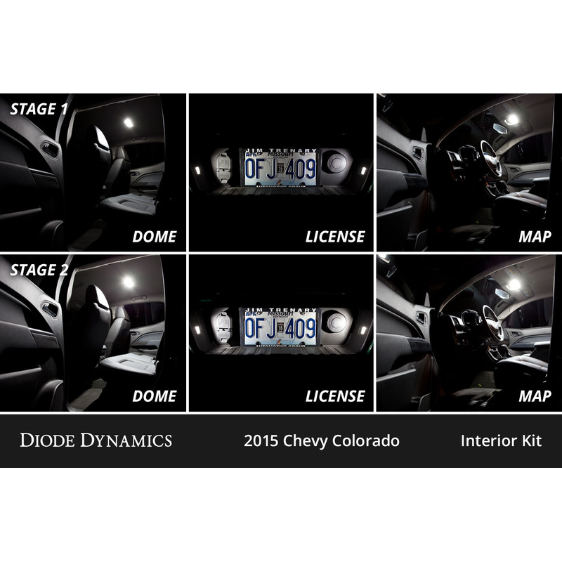  Diode Dynamics - Interior LED Kit for 2015-2022 Chevrolet Colorado, Cool White Stage 2